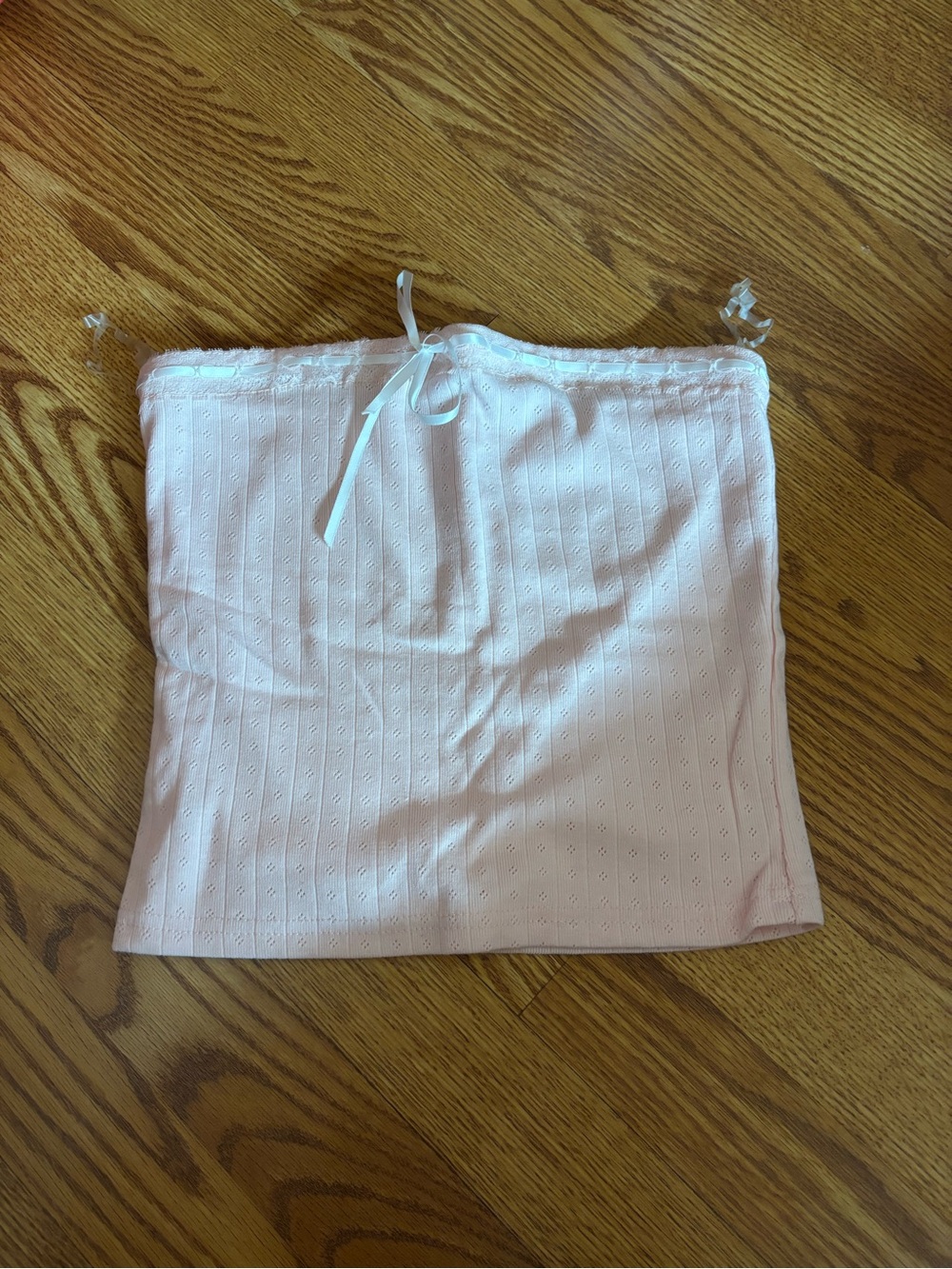 Light Pink Strapless Eyelet Tube Top